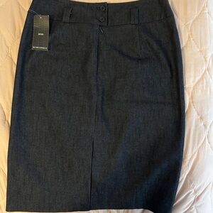 Classic Black Denim Skirt